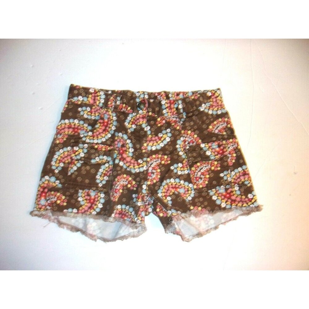 Gymboree Island Getaway Paisley Floral Cargo Shorts Frayed Hem Girls Size 8